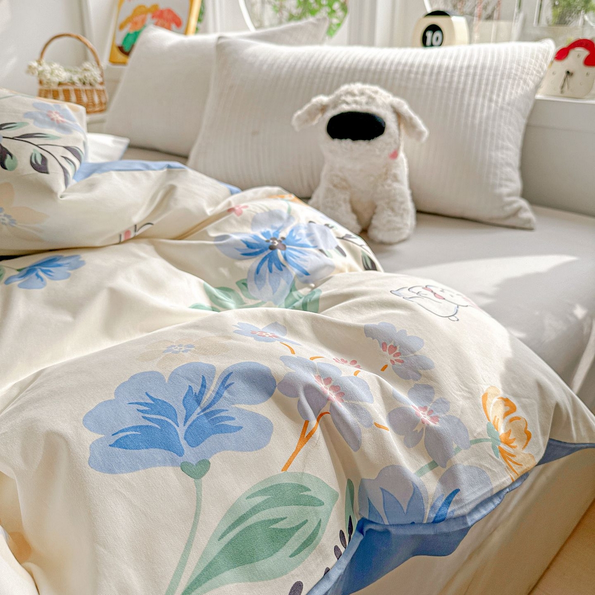 91家纺网 家纺一手货源 找家纺 恩泽家纺 2026新款13372ins全棉印花四件套单品系列-单被套 若薇