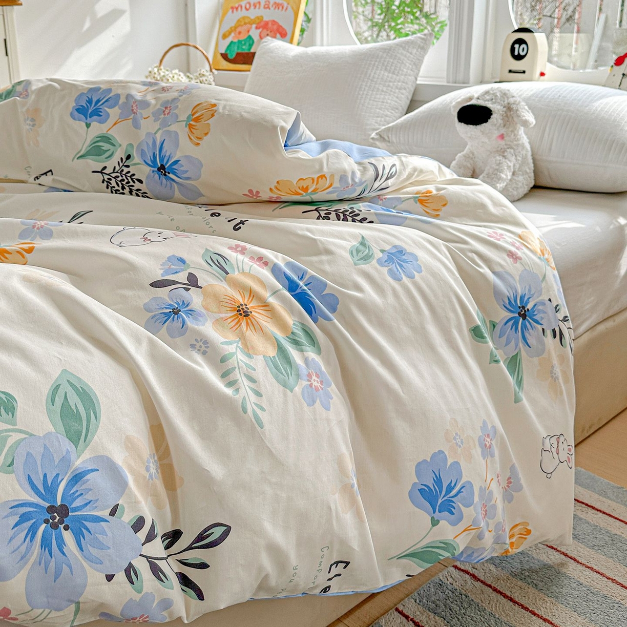 91家纺网 家纺一手货源 找家纺 恩泽家纺 2026新款13372ins全棉印花四件套单品系列-单被套 若薇