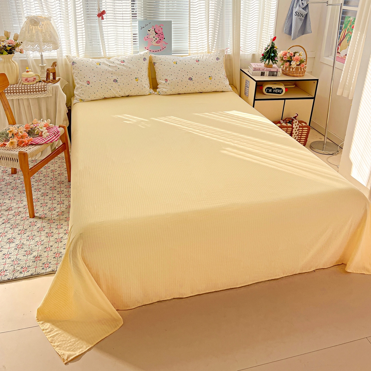 91家纺网 家纺一手货源 找家纺 王朝国际 2026新款A类彩竺棉印花四件套 芝士莓莓