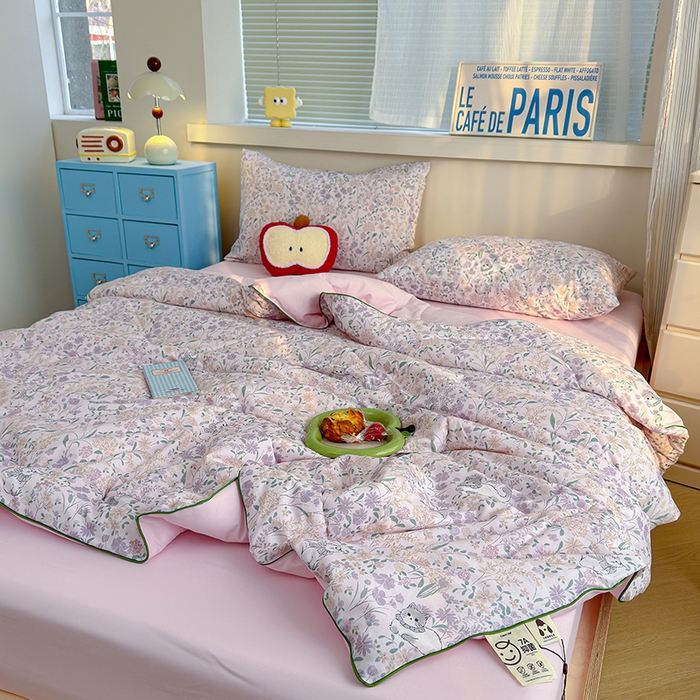 91家纺网 家纺一手货源 找家纺 老帅的工厂店 2026新款A类水洗皱皱纱7A抑菌夏被夏凉被空调被 晴天小猫