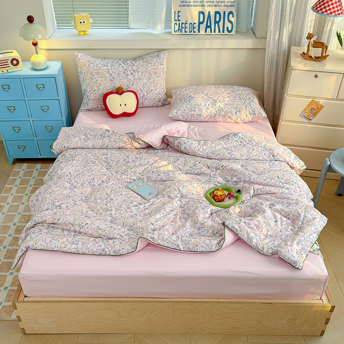 91家纺网 家纺一手货源 找家纺 老帅的工厂店 2026新款A类水洗皱皱纱7A抑菌夏被夏凉被空调被 晴天小猫