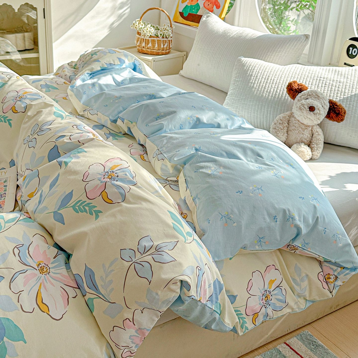 恩泽家纺 2026新款13372ins全棉印花四件套单品系列-单被套 叶玲珑