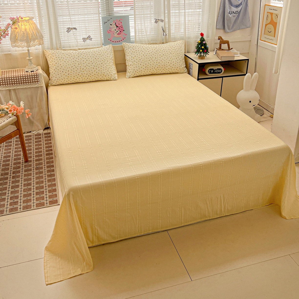 91家纺网 家纺一手货源 找家纺 王朝国际 2026新款A类彩竺棉印花四件套 芝士奶盖