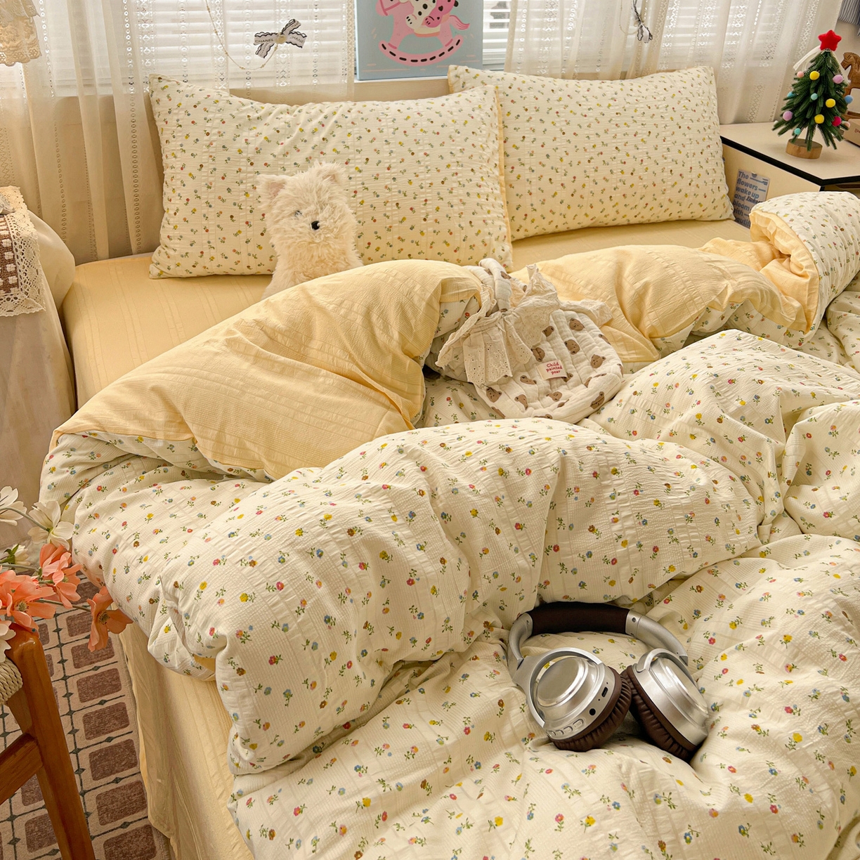 91家纺网 家纺一手货源 找家纺 王朝国际 2026新款A类彩竺棉印花四件套 芝士奶盖