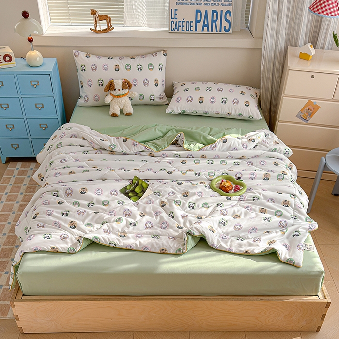 91家纺网 家纺一手货源 找家纺 老帅的工厂店 2026新款A类水洗皱皱纱7A抑菌夏被夏凉被空调被 绅士萌团