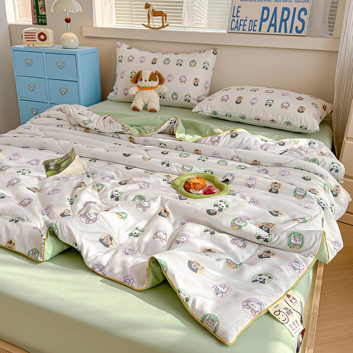 91家纺网 家纺一手货源 找家纺 老帅的工厂店 2026新款A类水洗皱皱纱7A抑菌夏被夏凉被空调被 绅士萌团