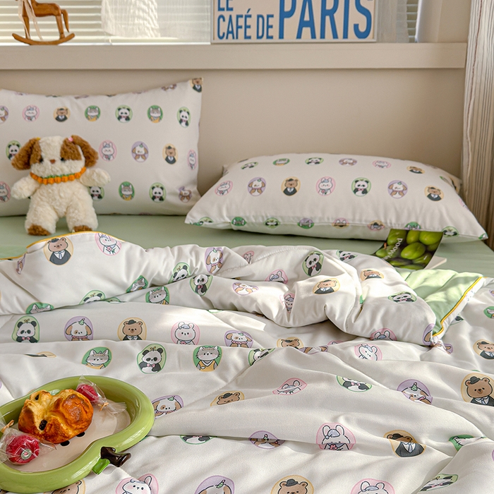 91家纺网 家纺一手货源 找家纺 老帅的工厂店 2026新款A类水洗皱皱纱7A抑菌夏被夏凉被空调被 绅士萌团