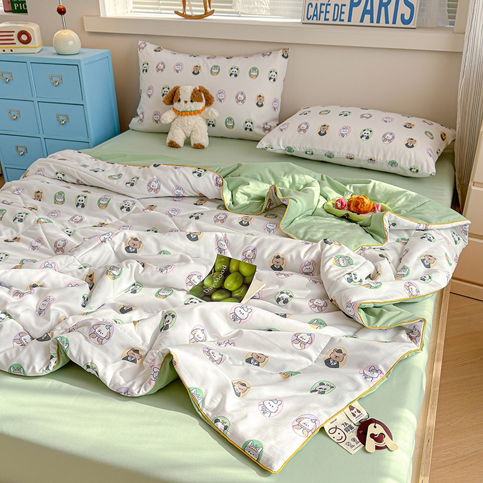 91家纺网 家纺一手货源 找家纺 老帅的工厂店 2026新款A类水洗皱皱纱7A抑菌夏被夏凉被空调被 绅士萌团