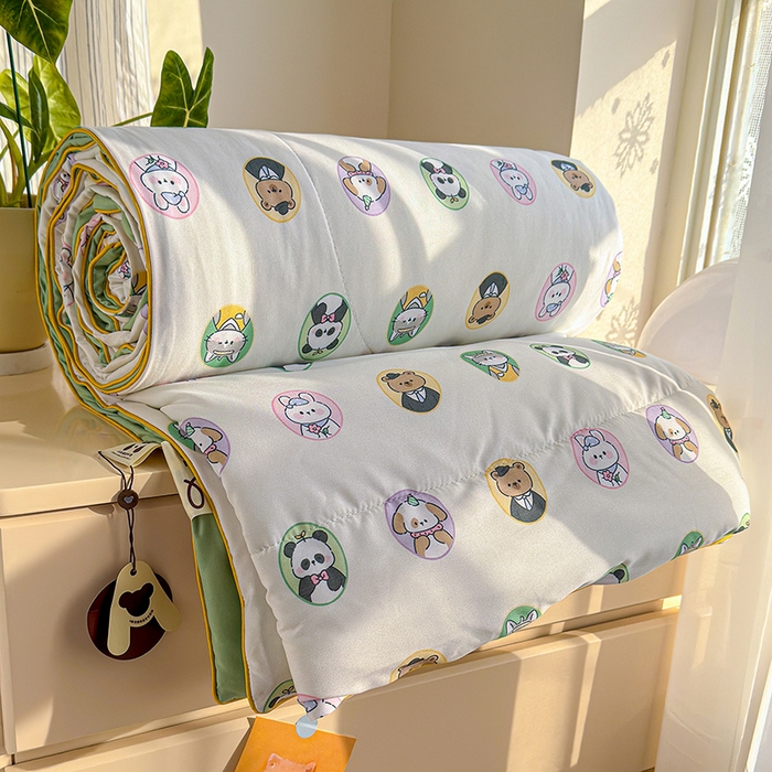 91家纺网 家纺一手货源 找家纺 老帅的工厂店 2026新款A类水洗皱皱纱7A抑菌夏被夏凉被空调被 绅士萌团