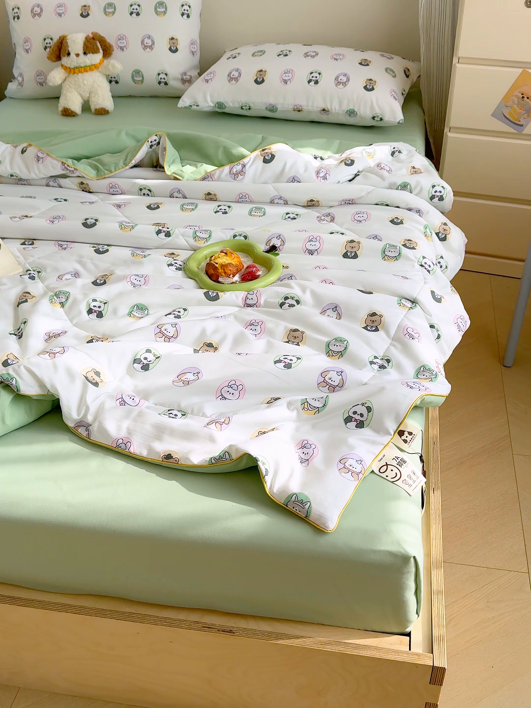 91家纺网 家纺一手货源 找家纺 老帅的工厂店 2026新款A类水洗皱皱纱7A抑菌夏被夏凉被空调被 绅士萌团