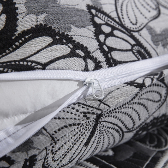 91家纺网 家纺一手货源 找家纺 双层纱家居 2026新款梦蝶三层纱床盖飞边款四件套 梦蝶-黑色