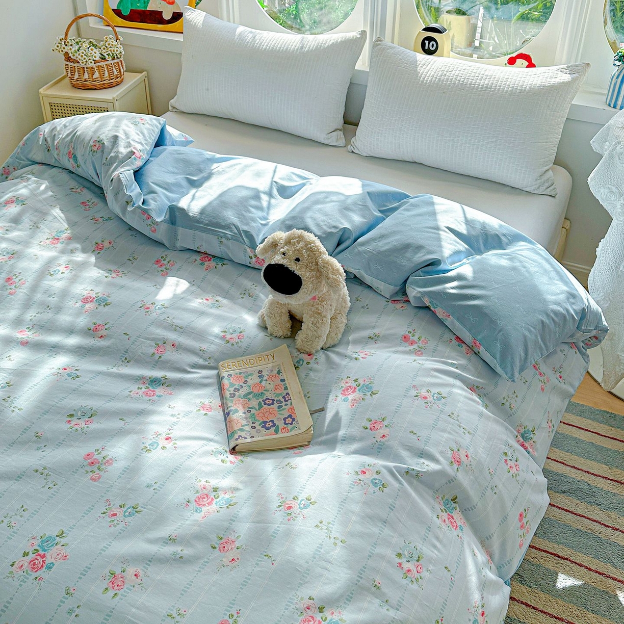 91家纺网 家纺一手货源 找家纺 恩泽家纺 2026新款13372ins全棉印花四件套单品系列-单被套 优朵蔓