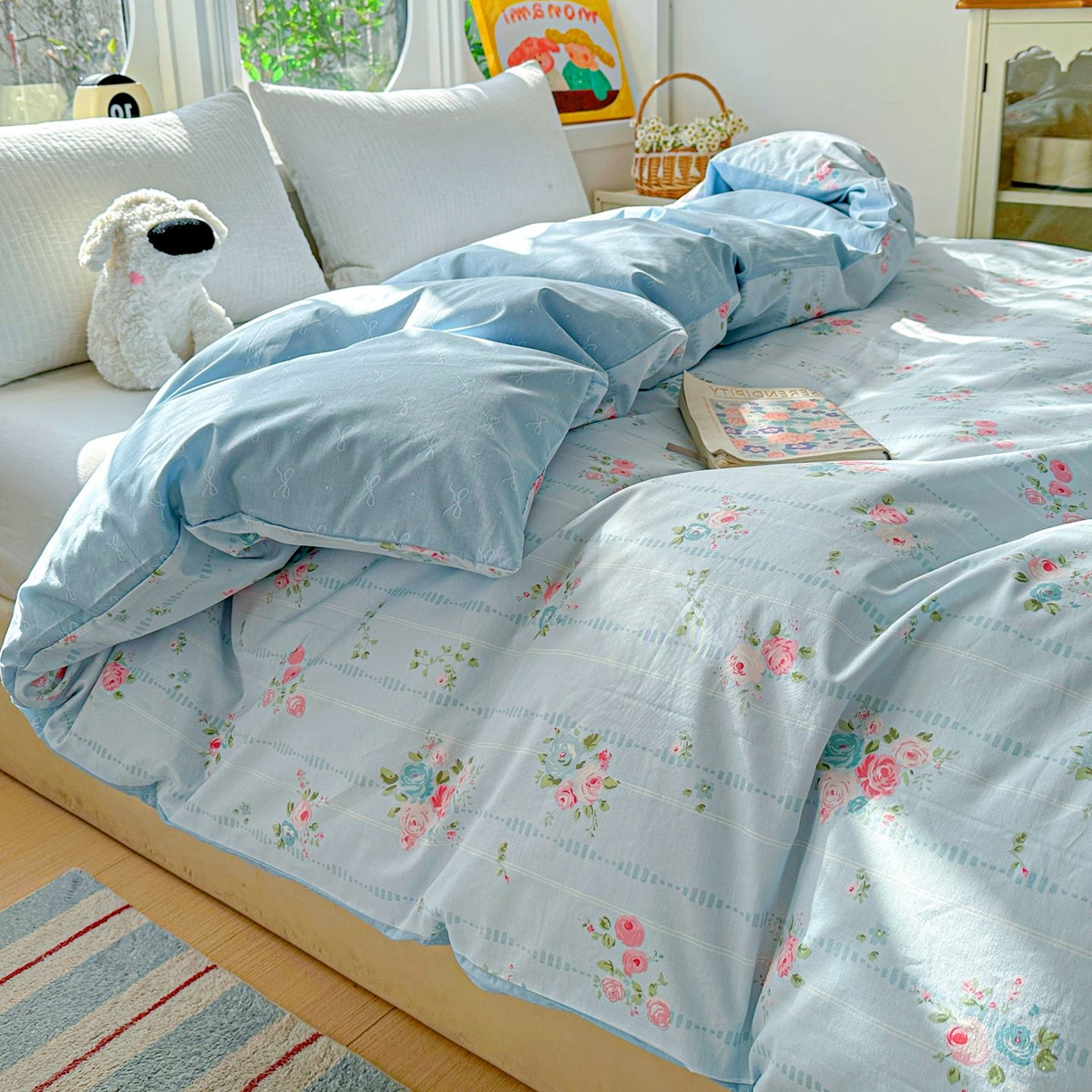 91家纺网 家纺一手货源 找家纺 恩泽家纺 2026新款13372ins全棉印花四件套单品系列-单被套 优朵蔓