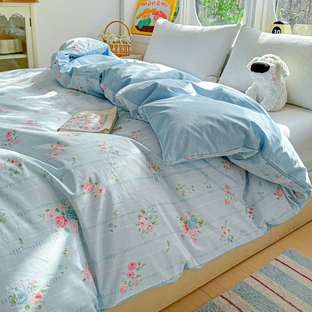 91家纺网 家纺一手货源 找家纺 恩泽家纺 2026新款13372ins全棉印花四件套单品系列-单被套 优朵蔓