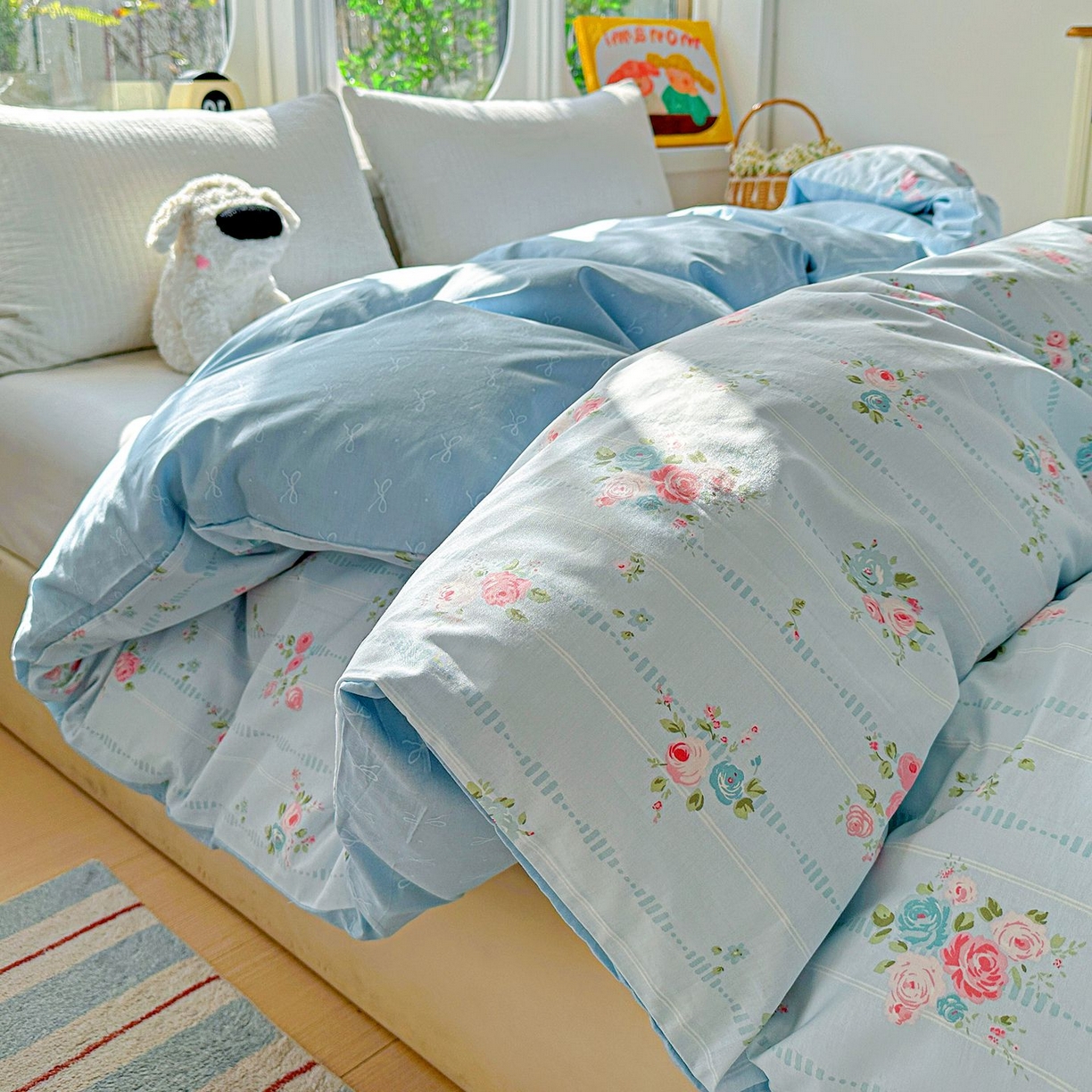 91家纺网 家纺一手货源 找家纺 恩泽家纺 2026新款13372ins全棉印花四件套单品系列-单被套 优朵蔓