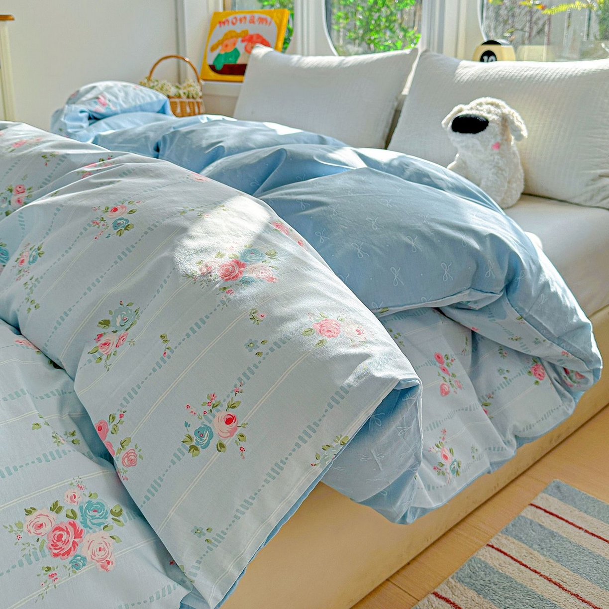 91家纺网 家纺一手货源 找家纺 恩泽家纺 2026新款13372ins全棉印花四件套单品系列-单被套 优朵蔓