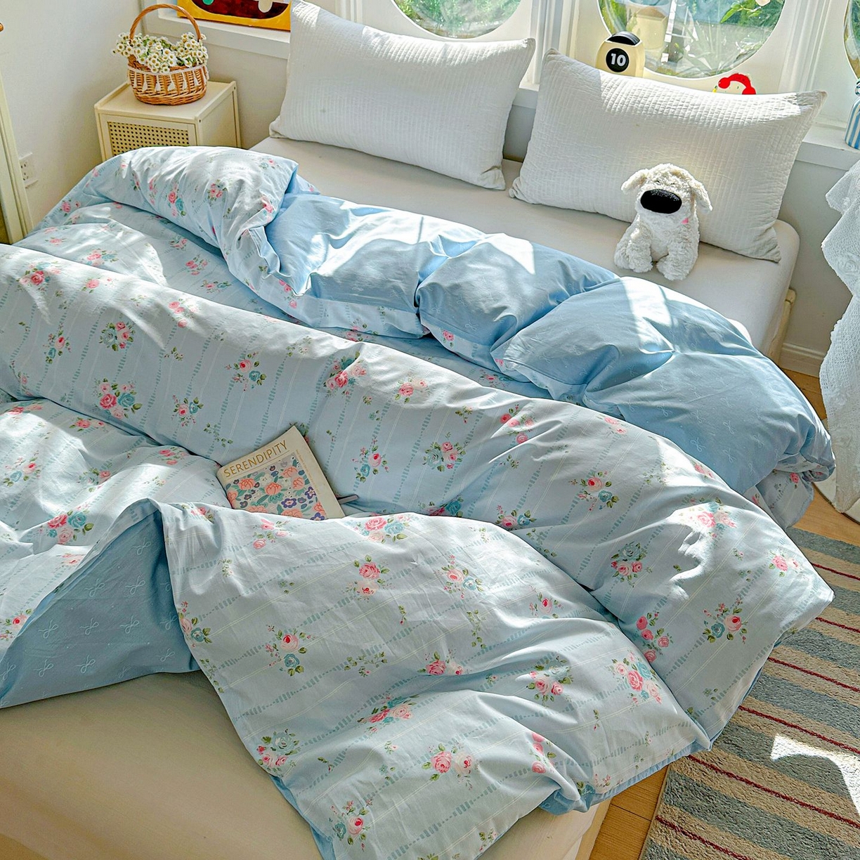 91家纺网 家纺一手货源 找家纺 恩泽家纺 2026新款13372ins全棉印花四件套单品系列-单被套 优朵蔓