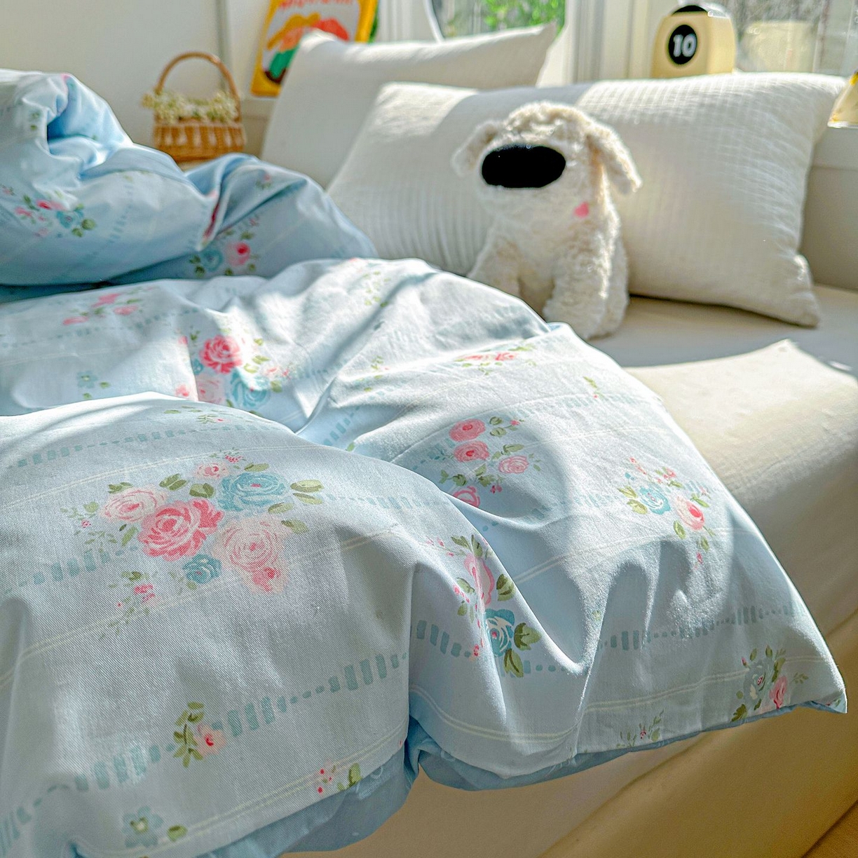 91家纺网 家纺一手货源 找家纺 恩泽家纺 2026新款13372ins全棉印花四件套单品系列-单被套 优朵蔓