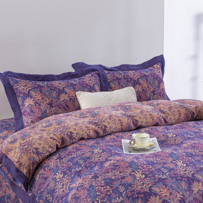 91家纺网 家纺一手货源 找家纺 （总）双层纱家居 2026新款薰衣草三层纱床盖飞边款四件套