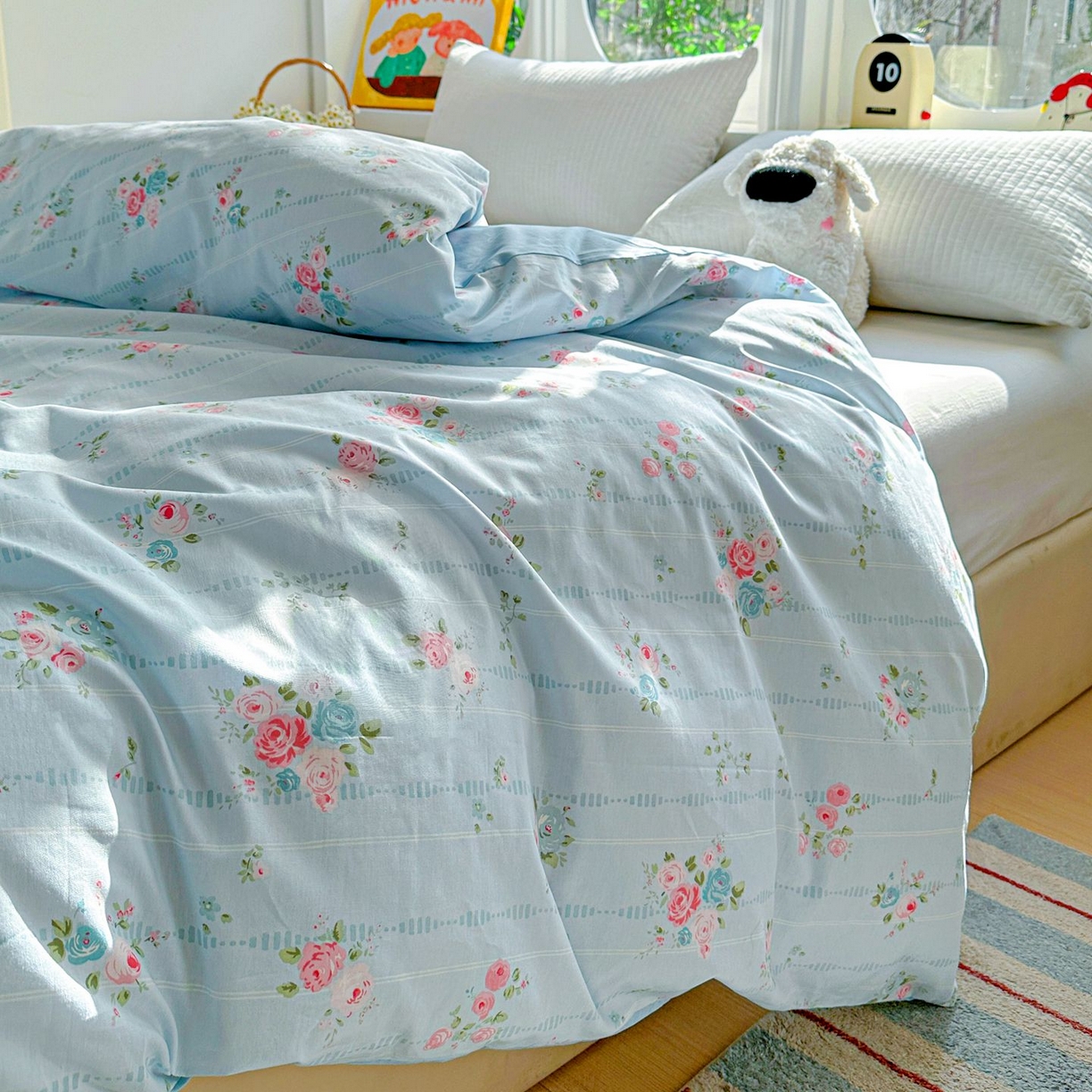 91家纺网 家纺一手货源 找家纺 恩泽家纺 2026新款13372ins全棉印花四件套单品系列-单被套 优朵蔓