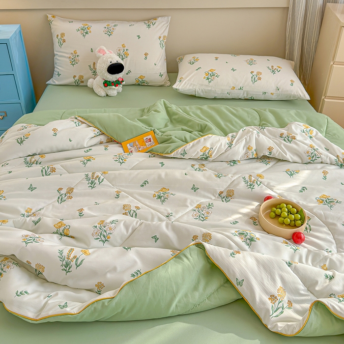 91家纺网 家纺一手货源 找家纺 老帅的工厂店 2026新款A类水洗皱皱纱7A抑菌夏被夏凉被空调被 田园诗集