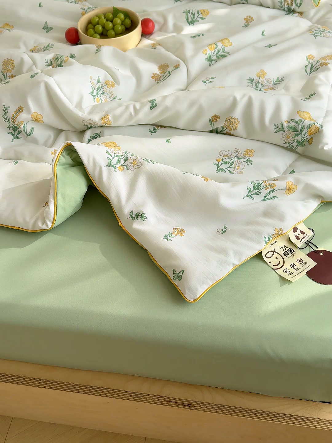 91家纺网 家纺一手货源 找家纺 老帅的工厂店 2026新款A类水洗皱皱纱7A抑菌夏被夏凉被空调被 田园诗集