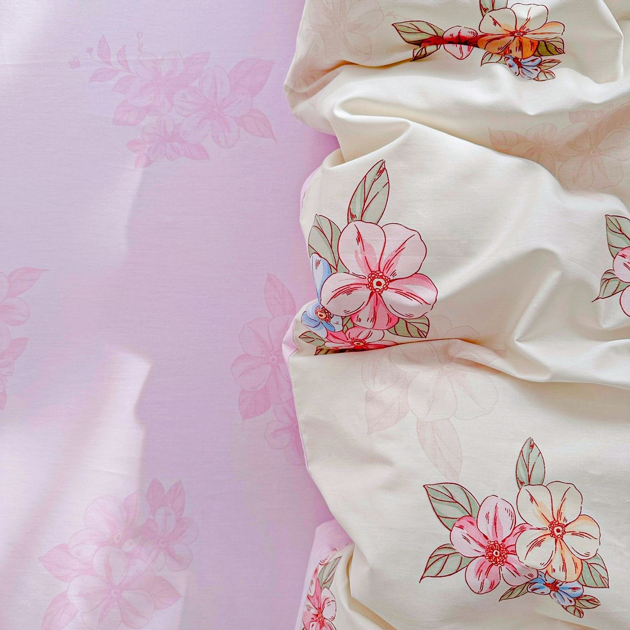 91家纺网 家纺一手货源 找家纺 恩泽家纺 2026新款13372ins全棉印花四件套单品系列-单被套 玉兰芬芳