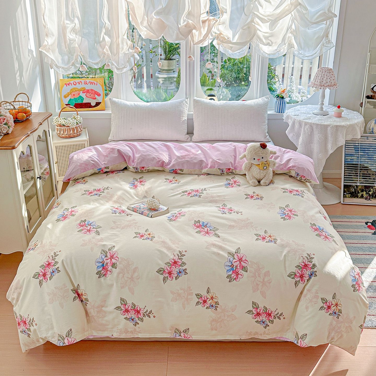 91家纺网 家纺一手货源 找家纺 恩泽家纺 2026新款13372ins全棉印花四件套单品系列-单被套 玉兰芬芳