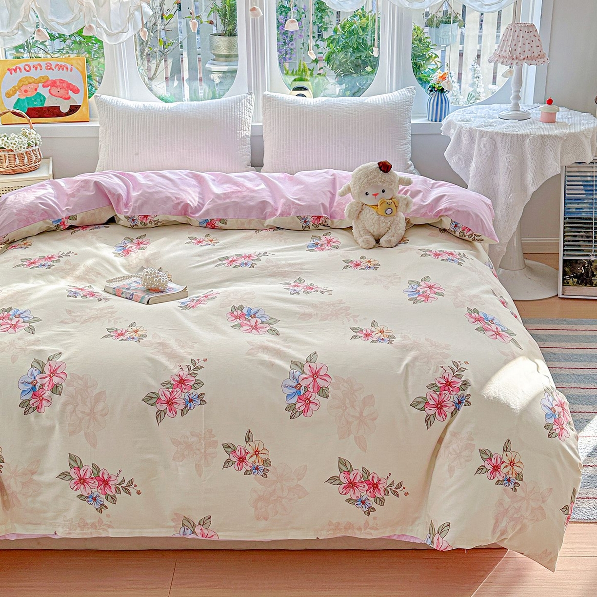 91家纺网 家纺一手货源 找家纺 恩泽家纺 2026新款13372ins全棉印花四件套单品系列-单被套 玉兰芬芳