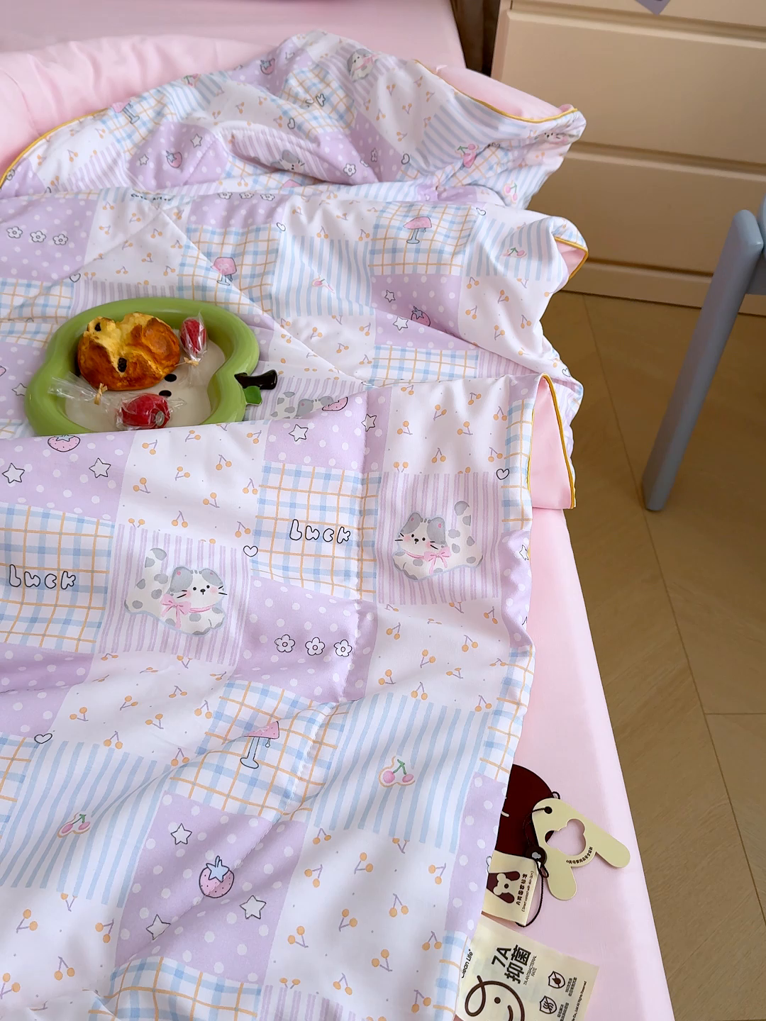 91家纺网 家纺一手货源 找家纺 老帅的工厂店 2026新款A类水洗皱皱纱7A抑菌夏被夏凉被空调被 童趣拼格