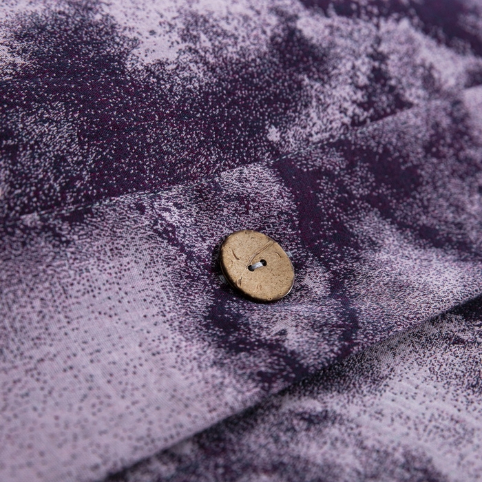 91家纺网 家纺一手货源 找家纺 双层纱家居 2026新款全棉纯棉色织提花双层纱纽扣款四件套-谜韵莎华 谜韵莎华-紫色