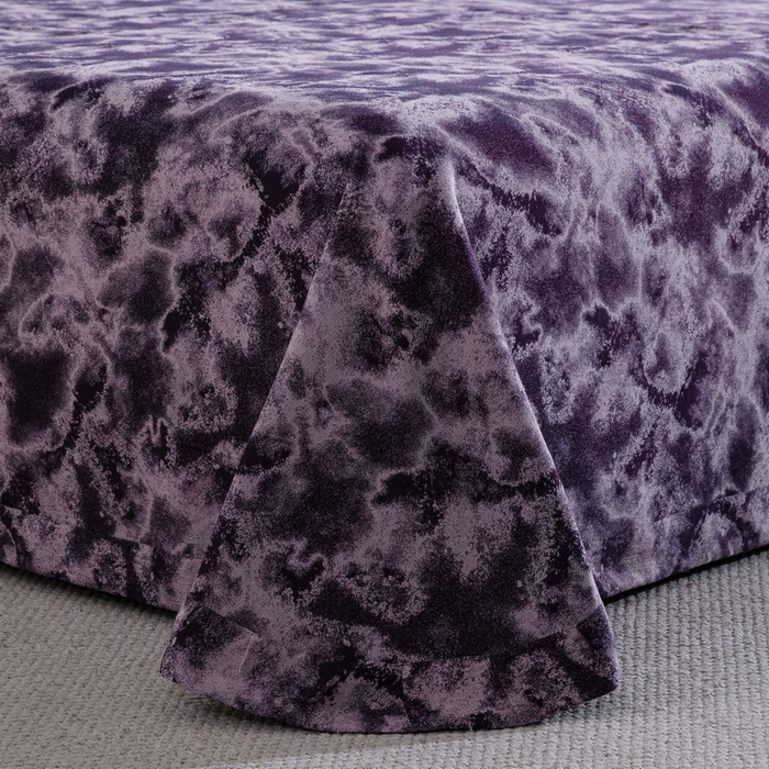 91家纺网 家纺一手货源 找家纺 双层纱家居 2026新款全棉纯棉色织提花双层纱纽扣款四件套-谜韵莎华 谜韵莎华-紫色