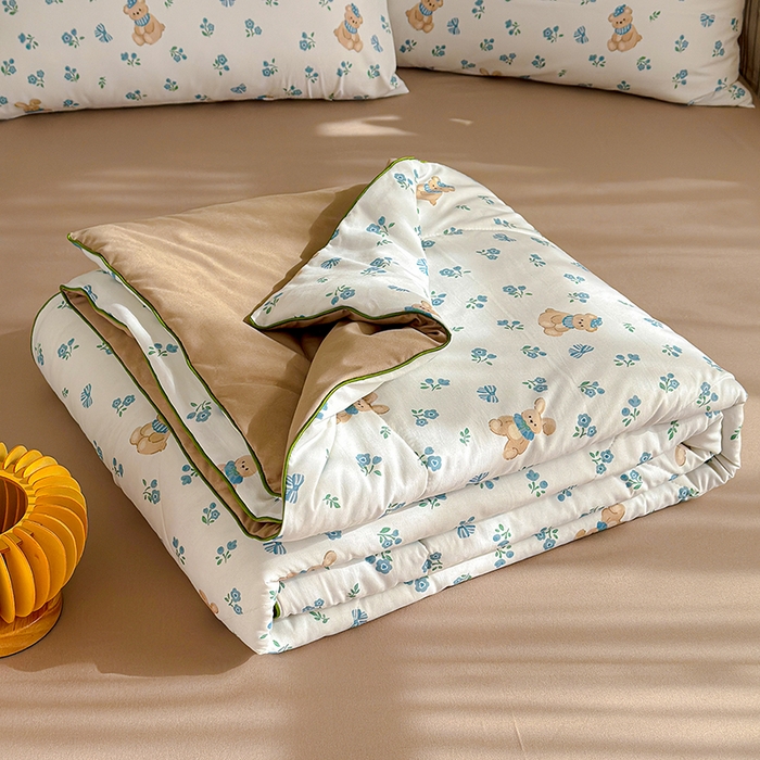 91家纺网 家纺一手货源 找家纺 老帅的工厂店 2026新款A类水洗皱皱纱7A抑菌夏被夏凉被空调被 晚安熊