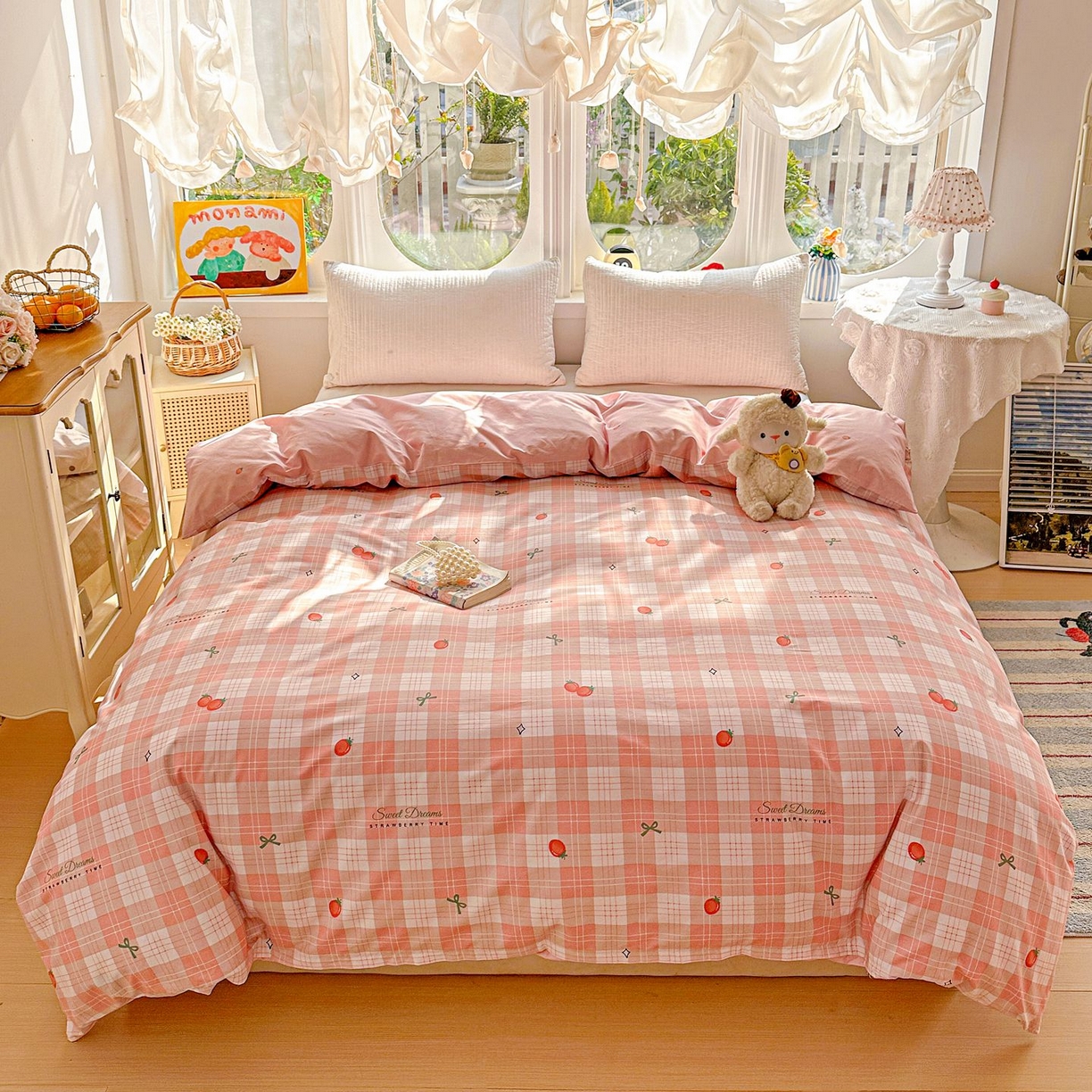 91家纺网 家纺一手货源 找家纺 恩泽家纺 2026新款13372ins全棉印花四件套单品系列-单被套 早安