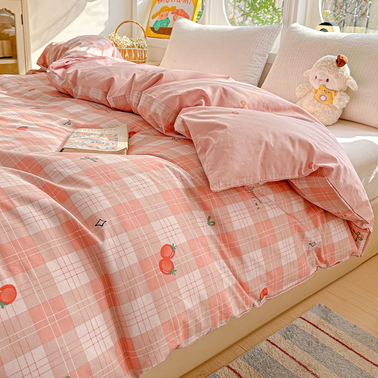 91家纺网 家纺一手货源 找家纺 恩泽家纺 2026新款13372ins全棉印花四件套单品系列-单被套 早安