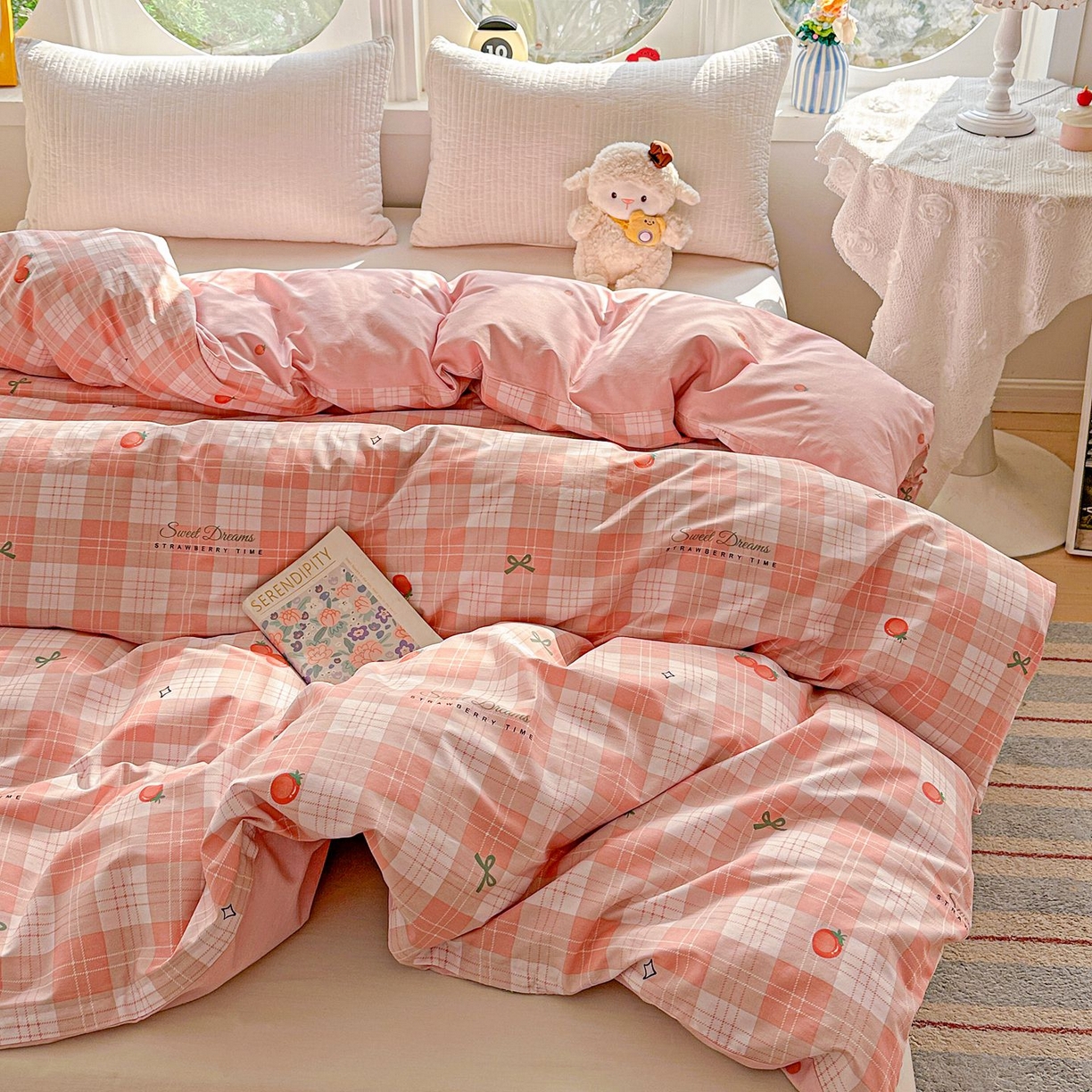 91家纺网 家纺一手货源 找家纺 恩泽家纺 2026新款13372ins全棉印花四件套单品系列-单被套 早安