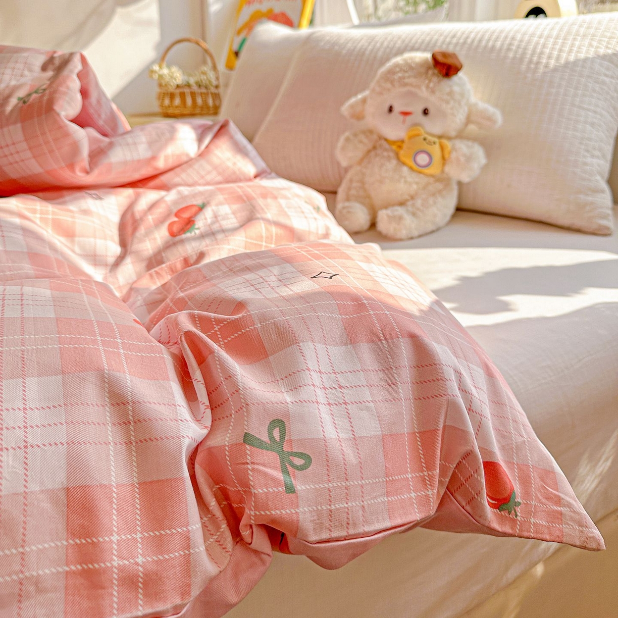 91家纺网 家纺一手货源 找家纺 恩泽家纺 2026新款13372ins全棉印花四件套单品系列-单被套 早安