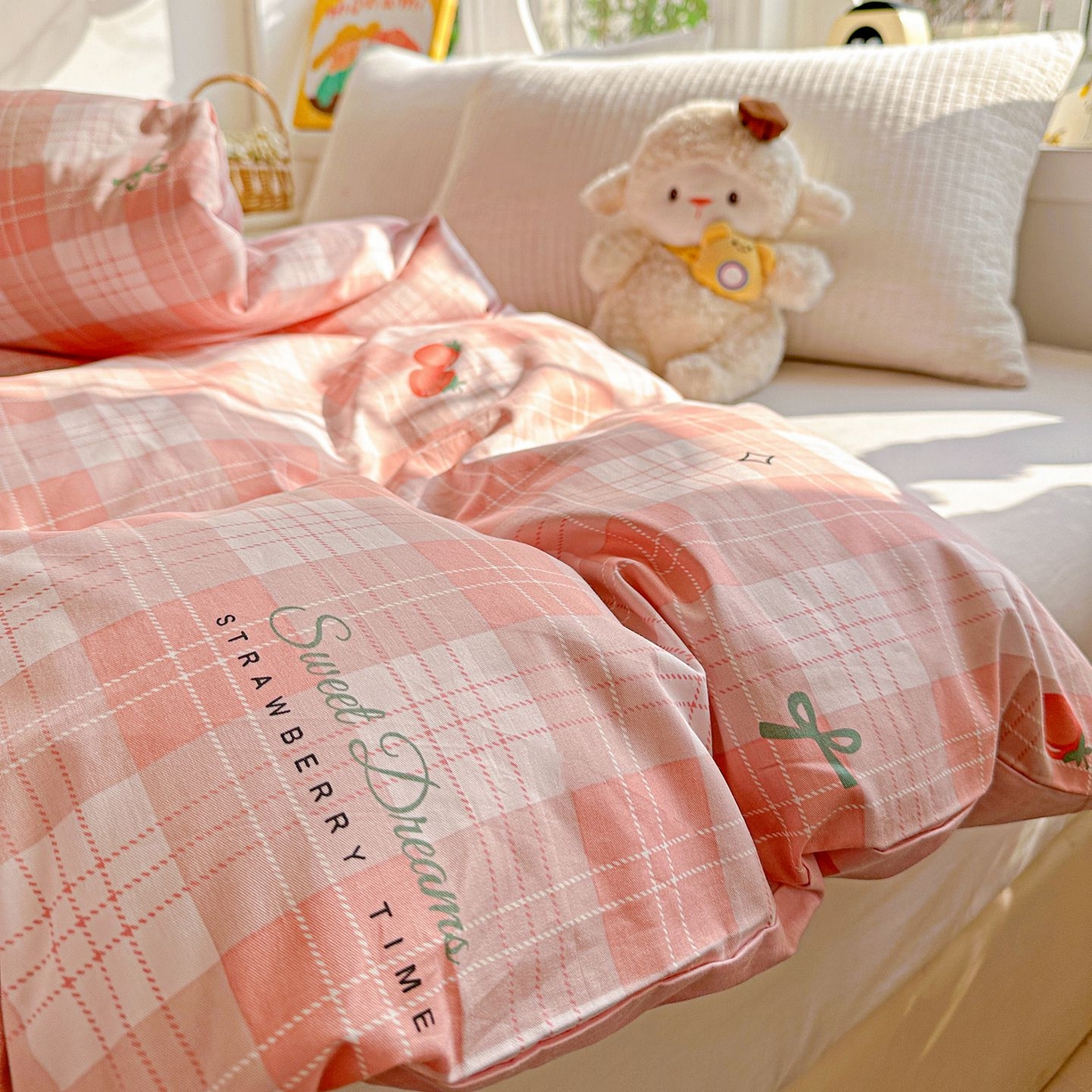 91家纺网 家纺一手货源 找家纺 恩泽家纺 2026新款13372ins全棉印花四件套单品系列-单被套 早安