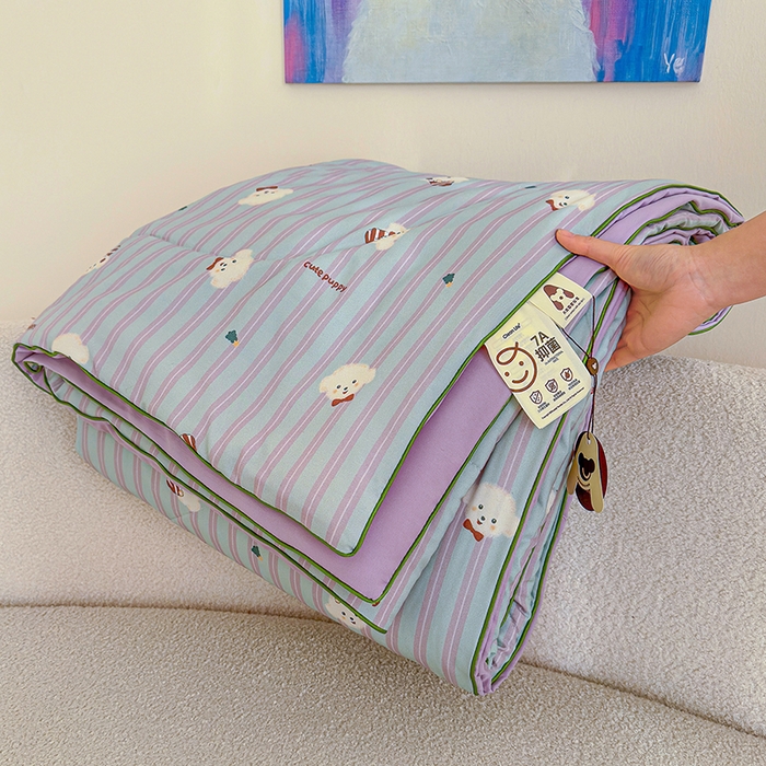 老帅的工厂店 2026新款A类水洗皱皱纱7A抑菌夏被夏凉被空调被 旺仔狗