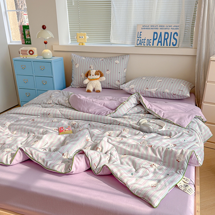 91家纺网 家纺一手货源 找家纺 老帅的工厂店 2026新款A类水洗皱皱纱7A抑菌夏被夏凉被空调被 旺仔狗