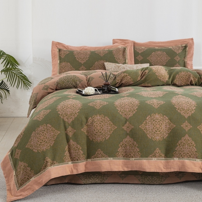 （总）双层纱家居 2026新款中式图腾镂空加宽飞边款四件套-卡若琳