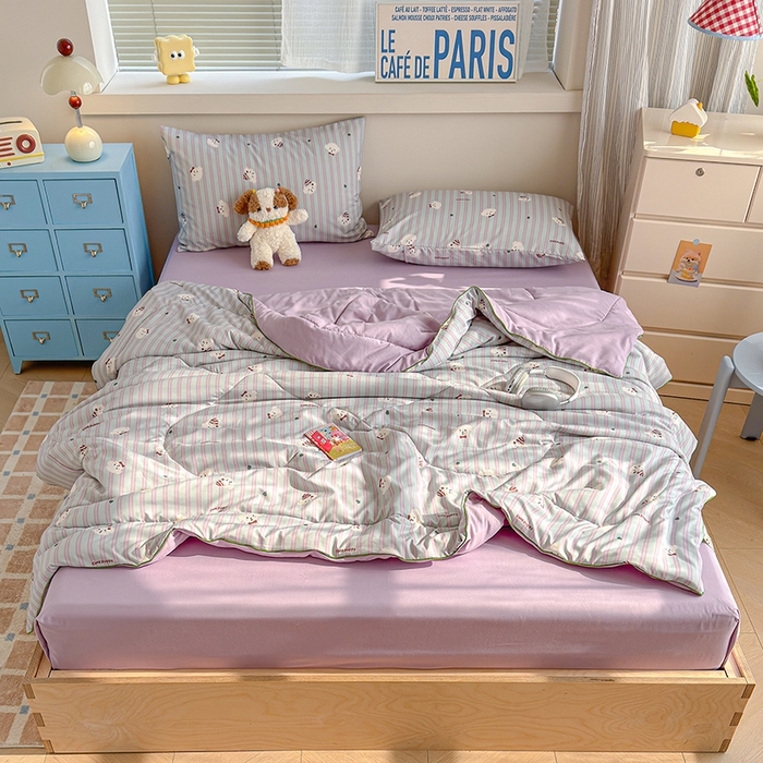 91家纺网 家纺一手货源 找家纺 老帅的工厂店 2026新款A类水洗皱皱纱7A抑菌夏被夏凉被空调被 旺仔狗