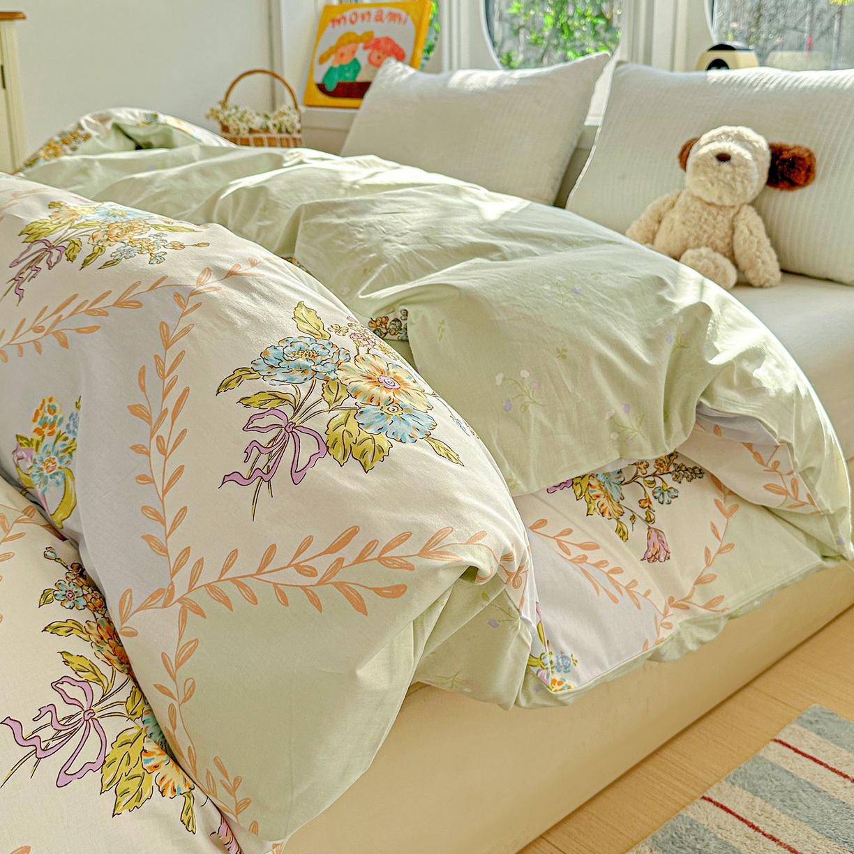 91家纺网 家纺一手货源 找家纺 恩泽家纺 2026新款13372ins全棉印花四件套单品系列-单被套 芷妍