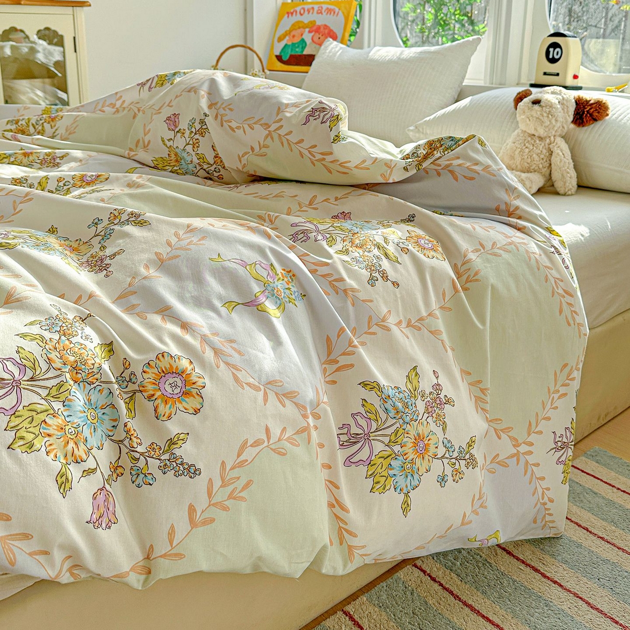 91家纺网 家纺一手货源 找家纺 恩泽家纺 2026新款13372ins全棉印花四件套单品系列-单被套 芷妍