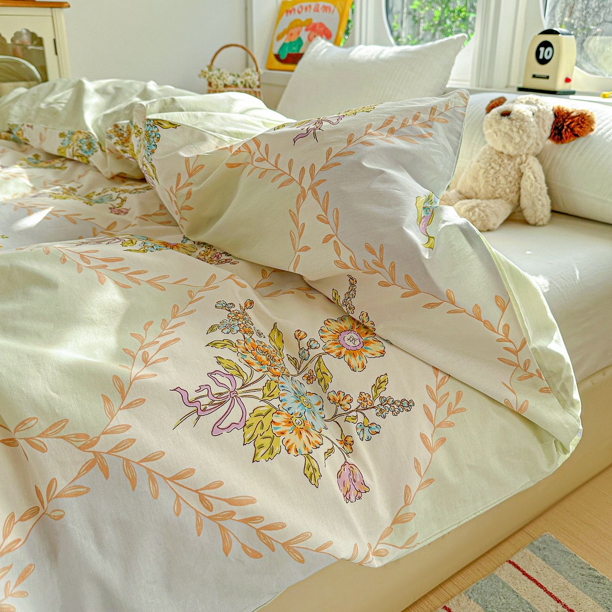 91家纺网 家纺一手货源 找家纺 恩泽家纺 2026新款13372ins全棉印花四件套单品系列-单被套 芷妍