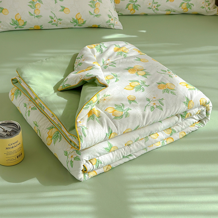 91家纺网 家纺一手货源 找家纺 老帅的工厂店 2026新款A类水洗皱皱纱7A抑菌夏被夏凉被空调被 鲜柠水彩