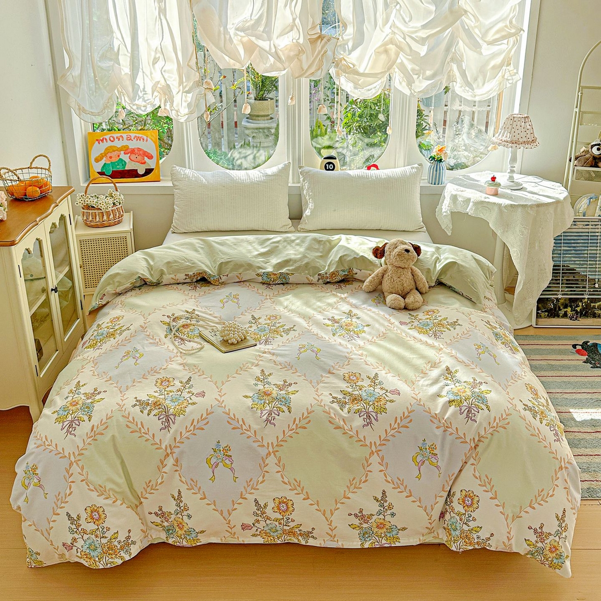 91家纺网 家纺一手货源 找家纺 恩泽家纺 2026新款13372ins全棉印花四件套单品系列-单被套 芷妍