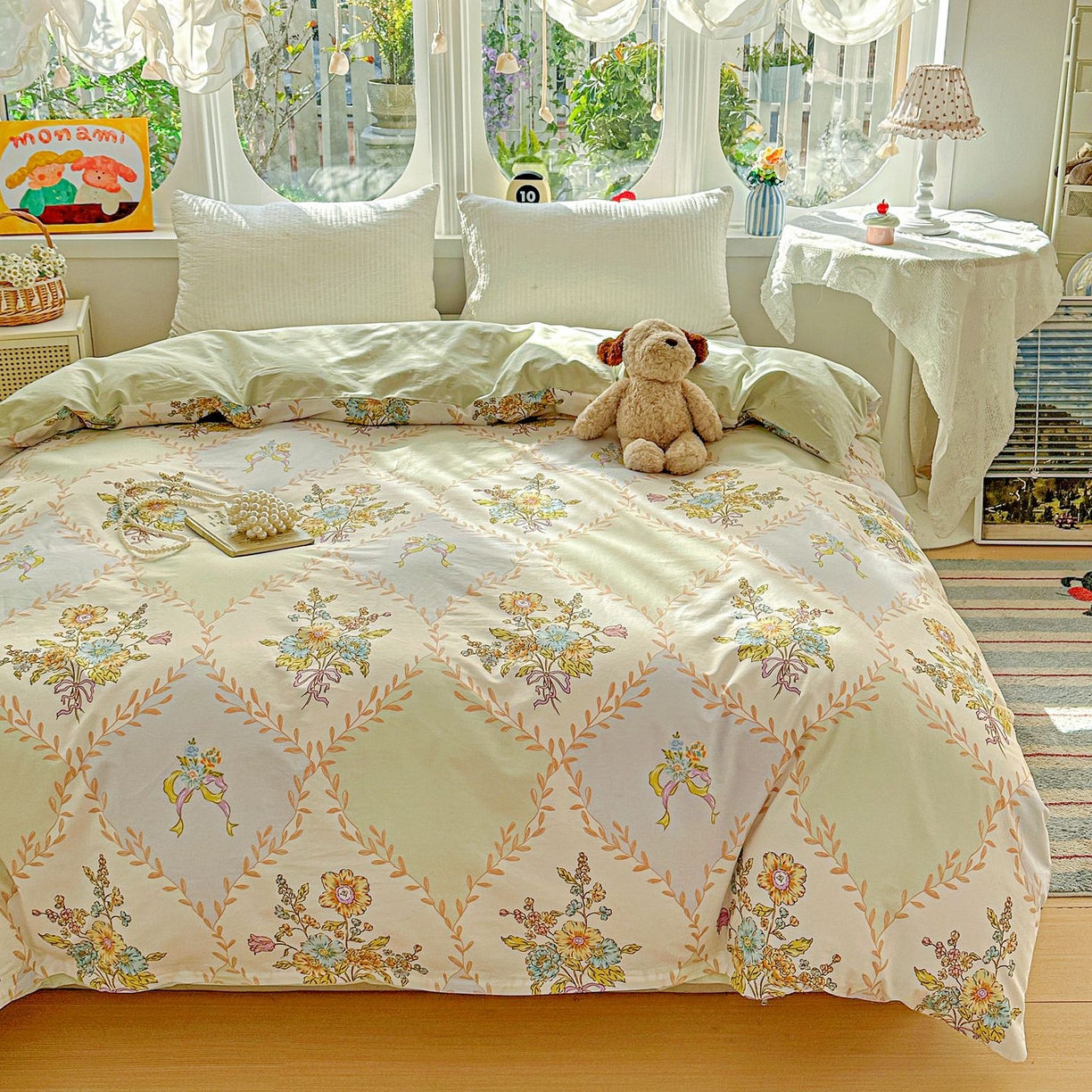 91家纺网 家纺一手货源 找家纺 恩泽家纺 2026新款13372ins全棉印花四件套单品系列-单被套 芷妍