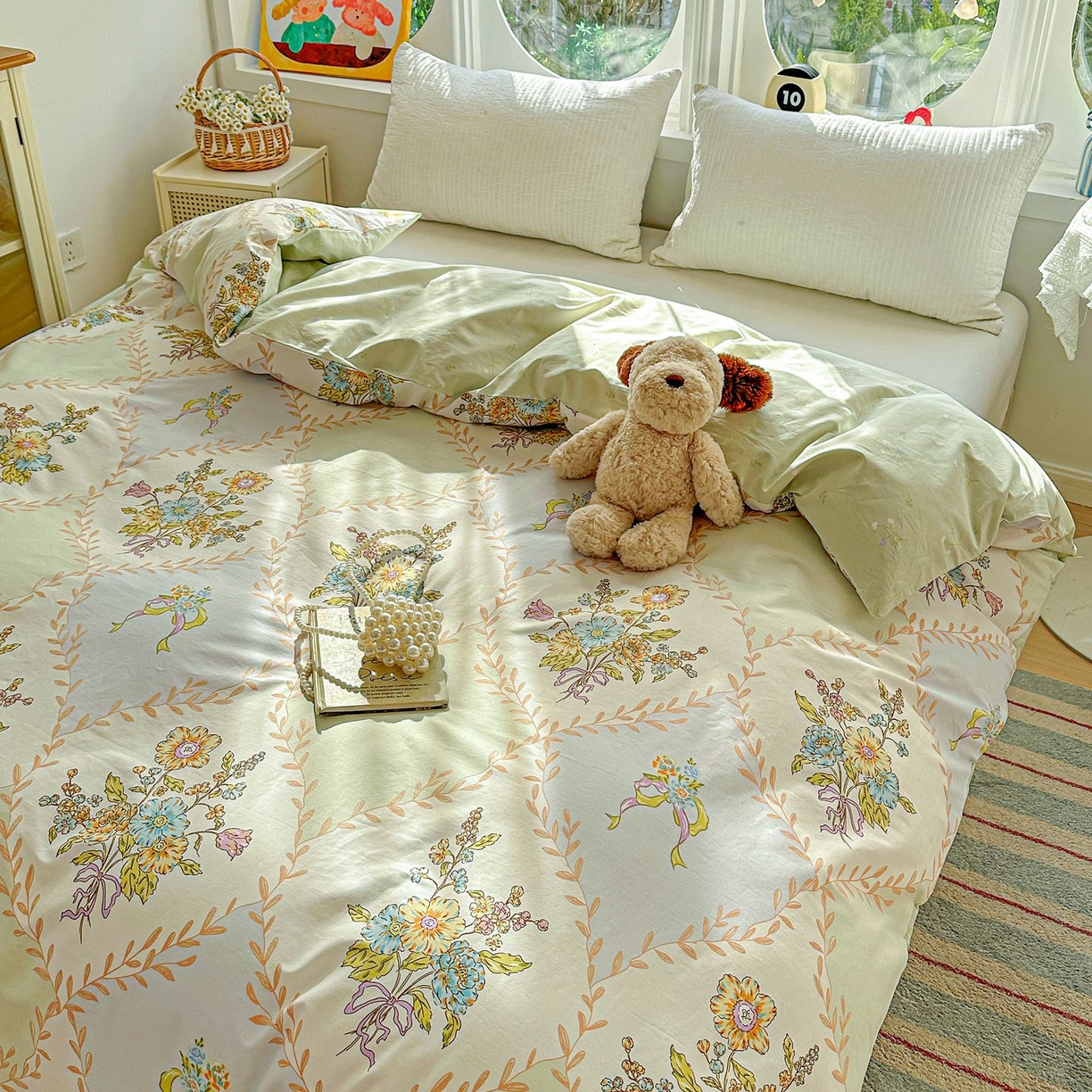 91家纺网 家纺一手货源 找家纺 恩泽家纺 2026新款13372ins全棉印花四件套单品系列-单被套 芷妍