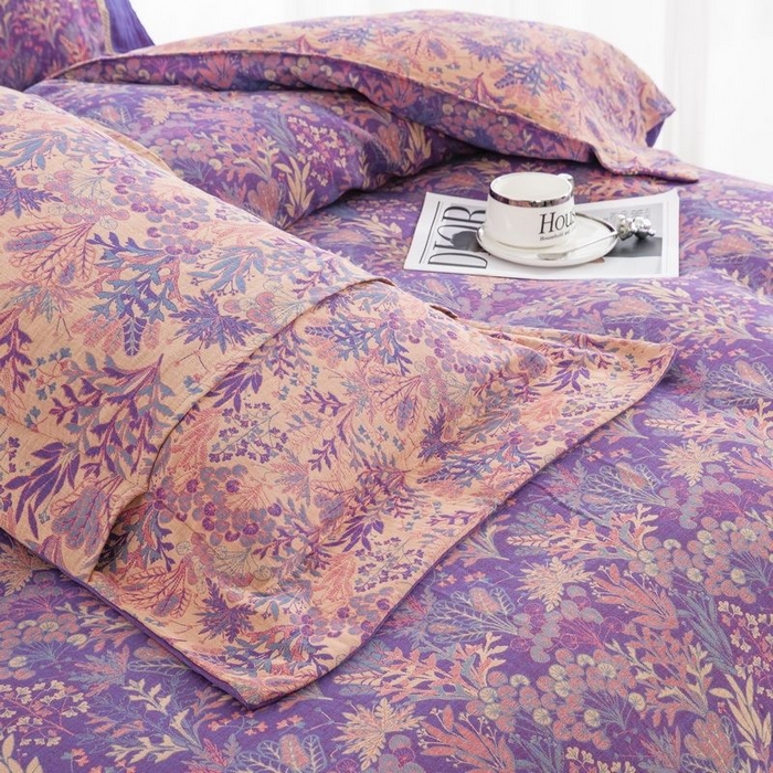 91家纺网 家纺一手货源 找家纺 双层纱家居 2026新款镂空飞边款四件套-薰衣草 薰衣草-紫